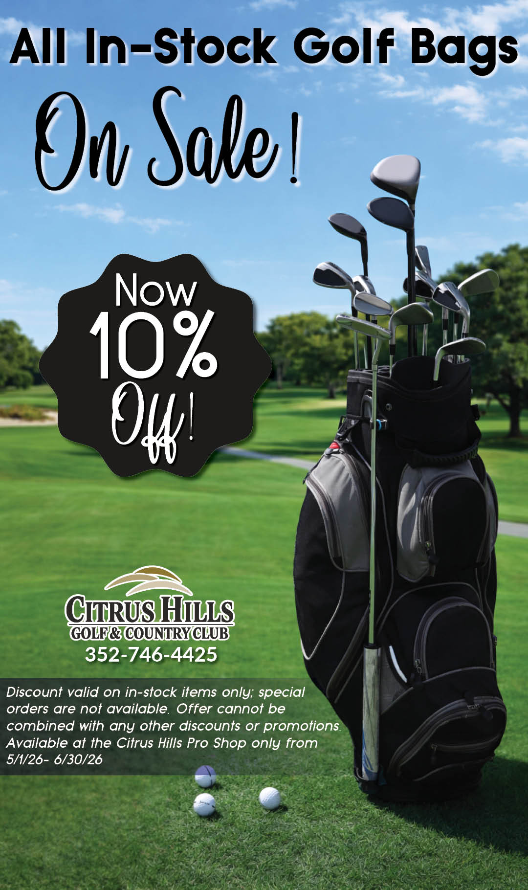 Retail Golf Bag Special May-June 2026 Kiosk
