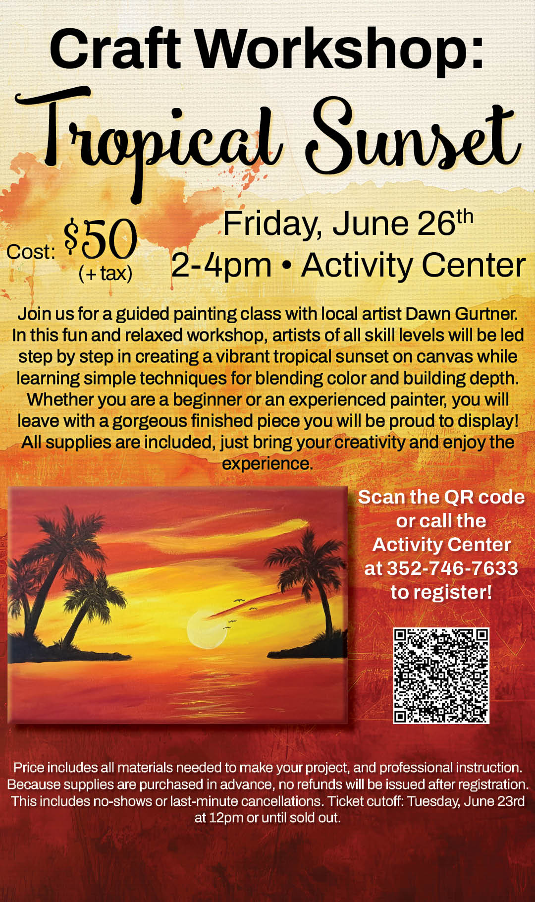 Tropical Sunset June 2026 Kiosk