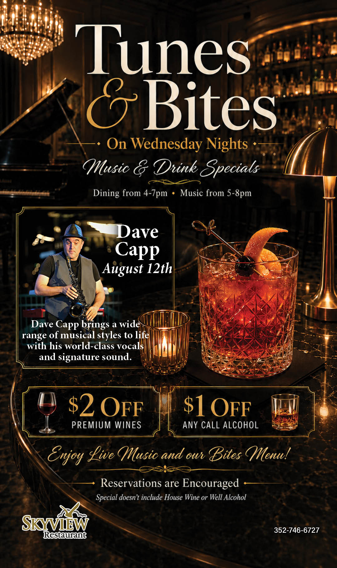 Tunes & Bites Dave Capp August 2026 Kiosk