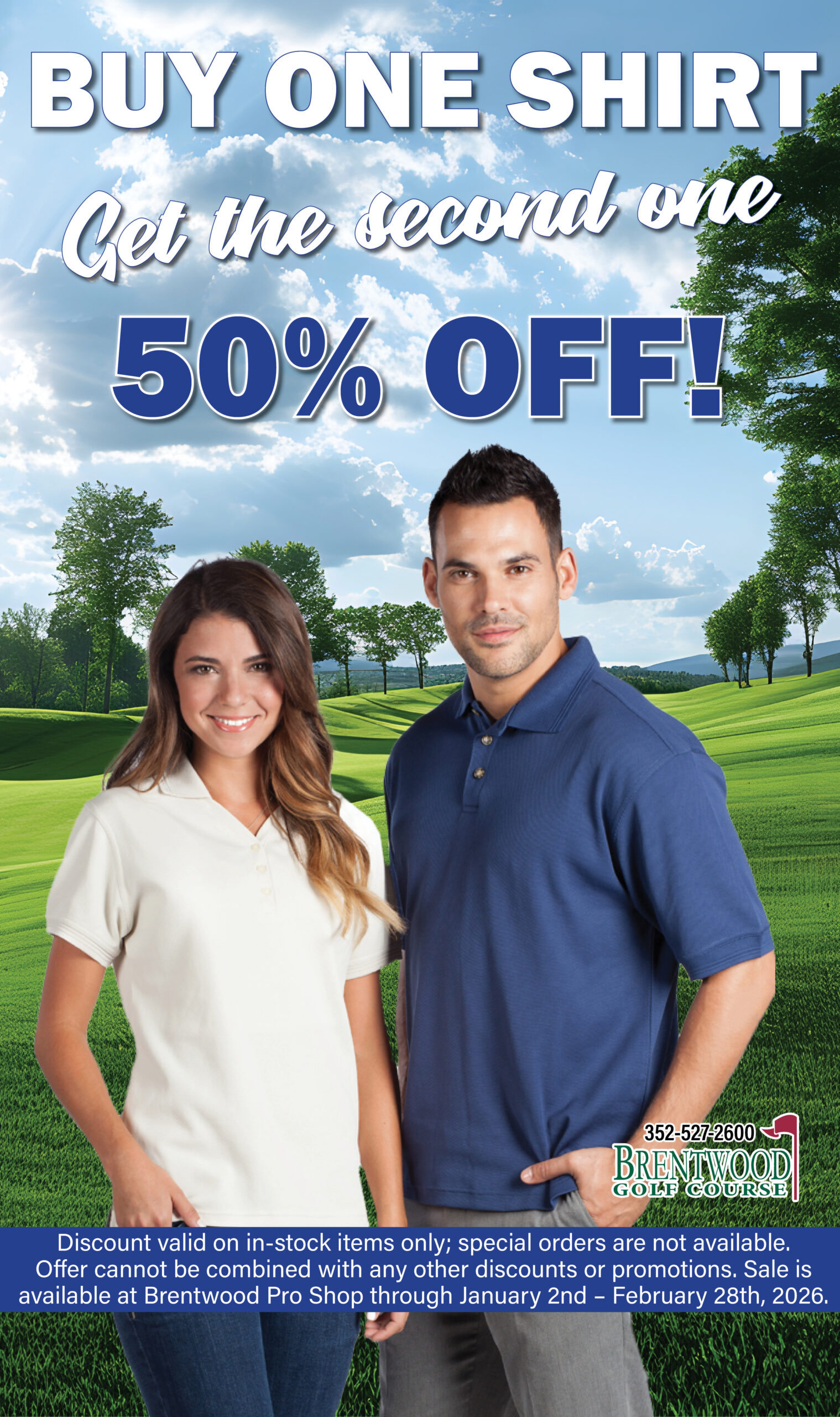 Brentwood BUY One Shirt Jan-Feb 2026 Kiosk