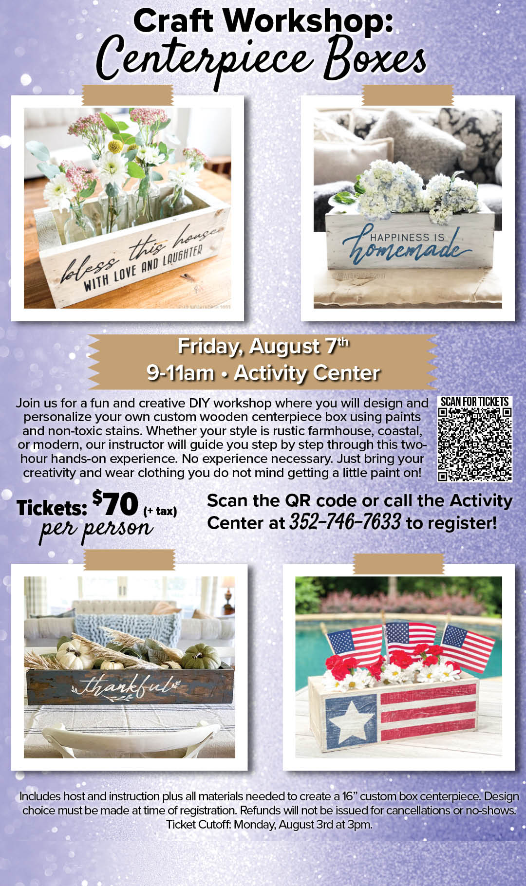 Craft Workshop Centerpiece Boxes August Kiosk