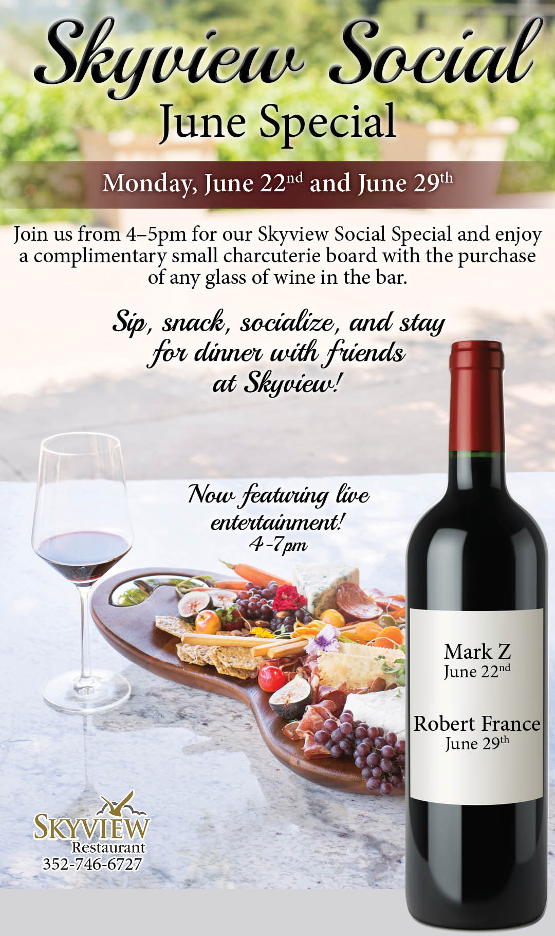 Skyview Social Hour June Special Kiosk June 22