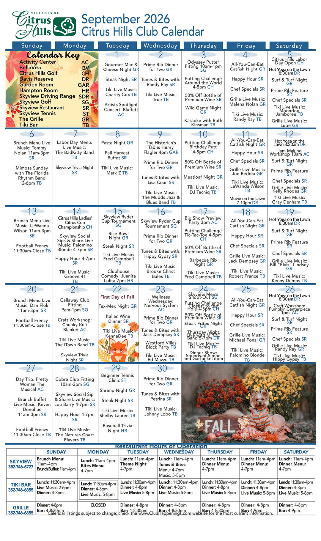 September 2026 Calendar kiosk