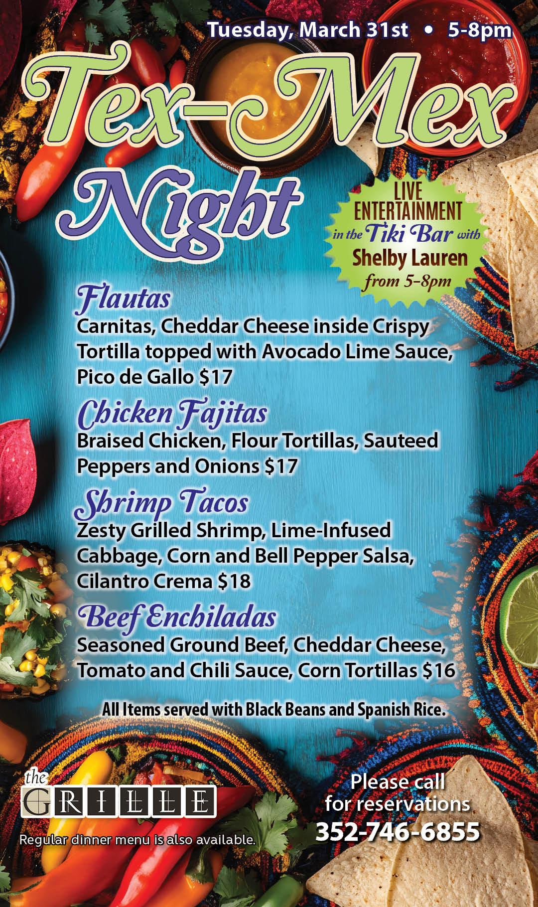 Tex-Mex Night March 2026 kiosk