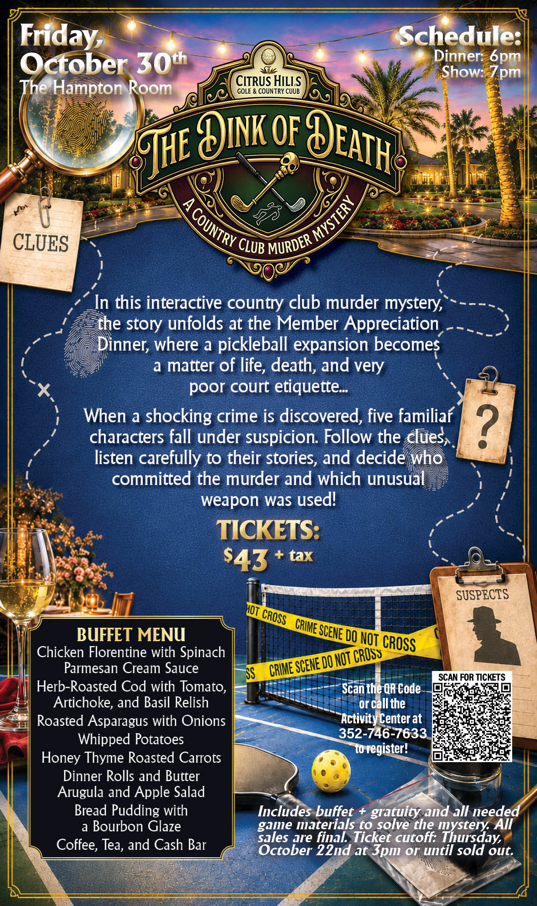 Murder Mystery Dinner Theater October 30 2026 Kiosk