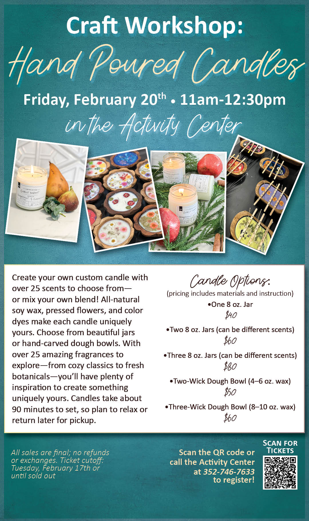 Candle Pouring Workshop Feb 2026 Kiosk