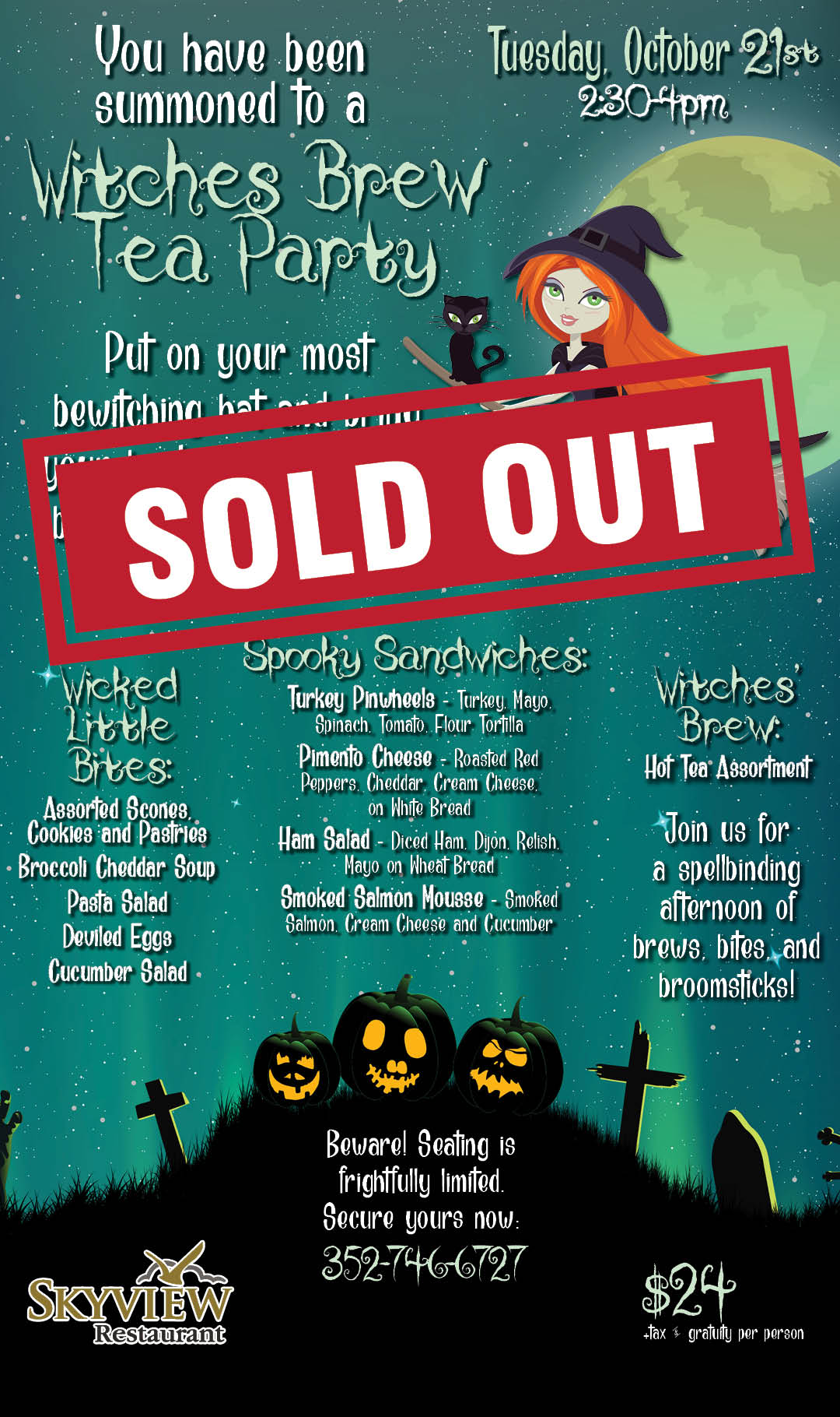 Witches Brew Tea Party Oct 2025 Kiosk SOLD OUT