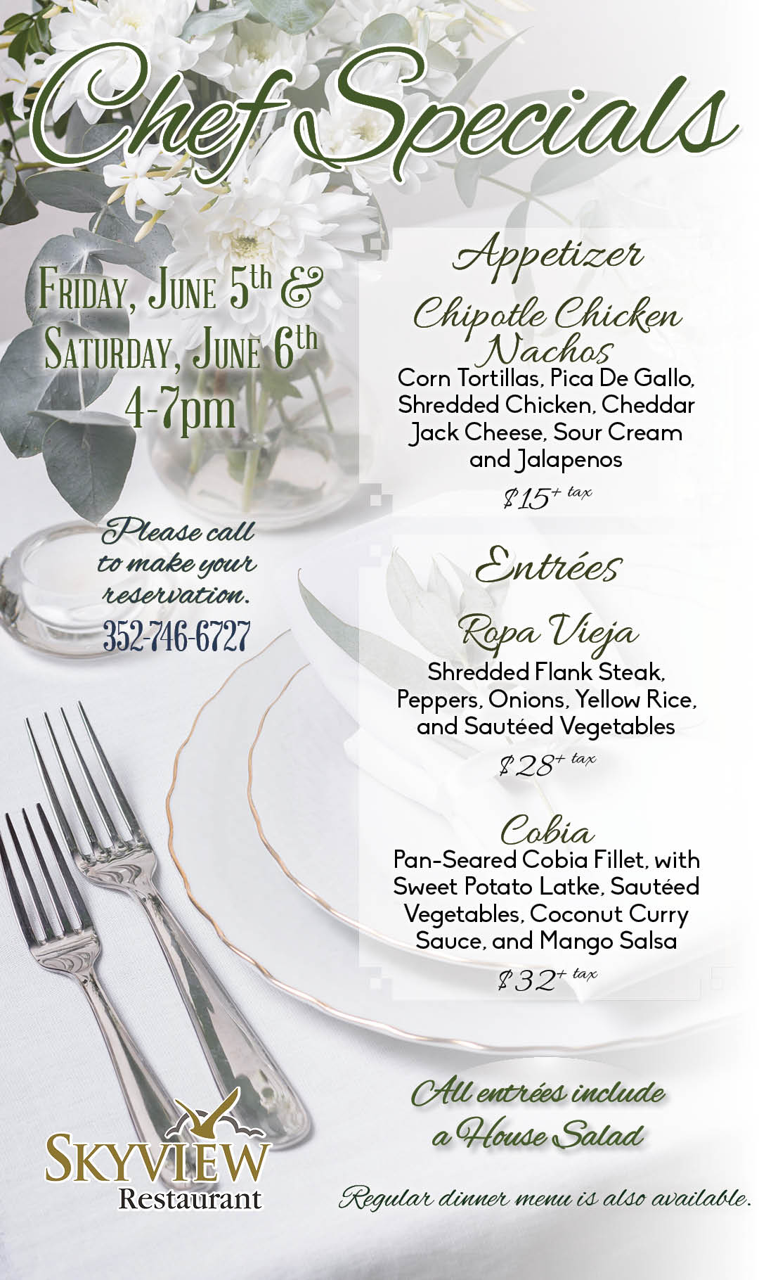 Chef Special June 5 and 6 2026 Kiosk