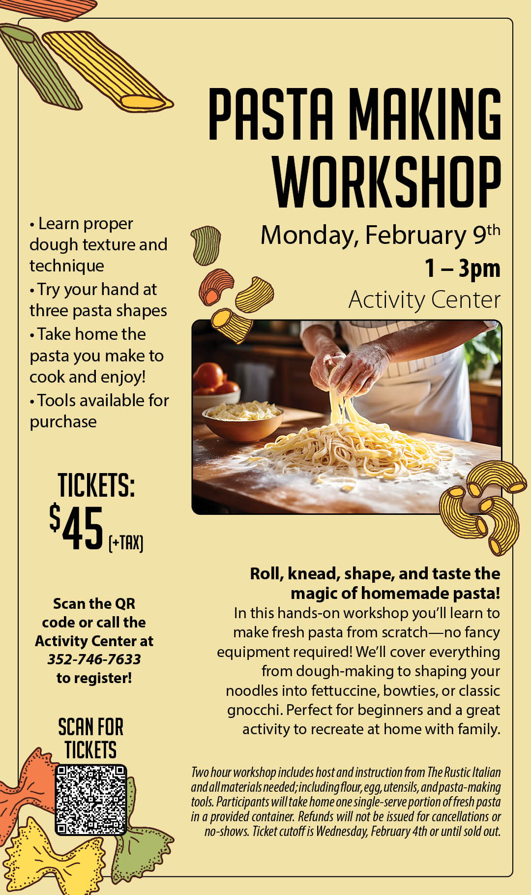 Pasta Making Workshop Feb 2026 Kiosk