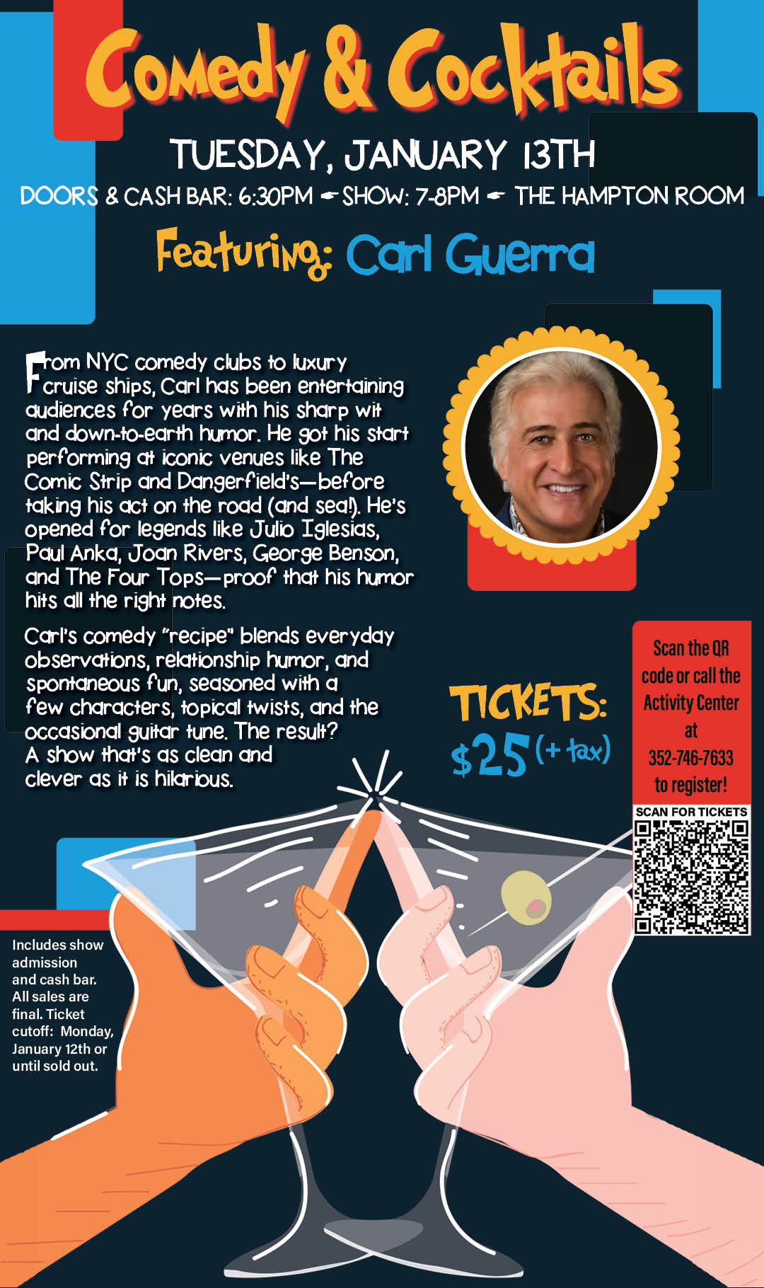 Comedy & Cocktails with Carl Guerra Jan 2026 Kiosk