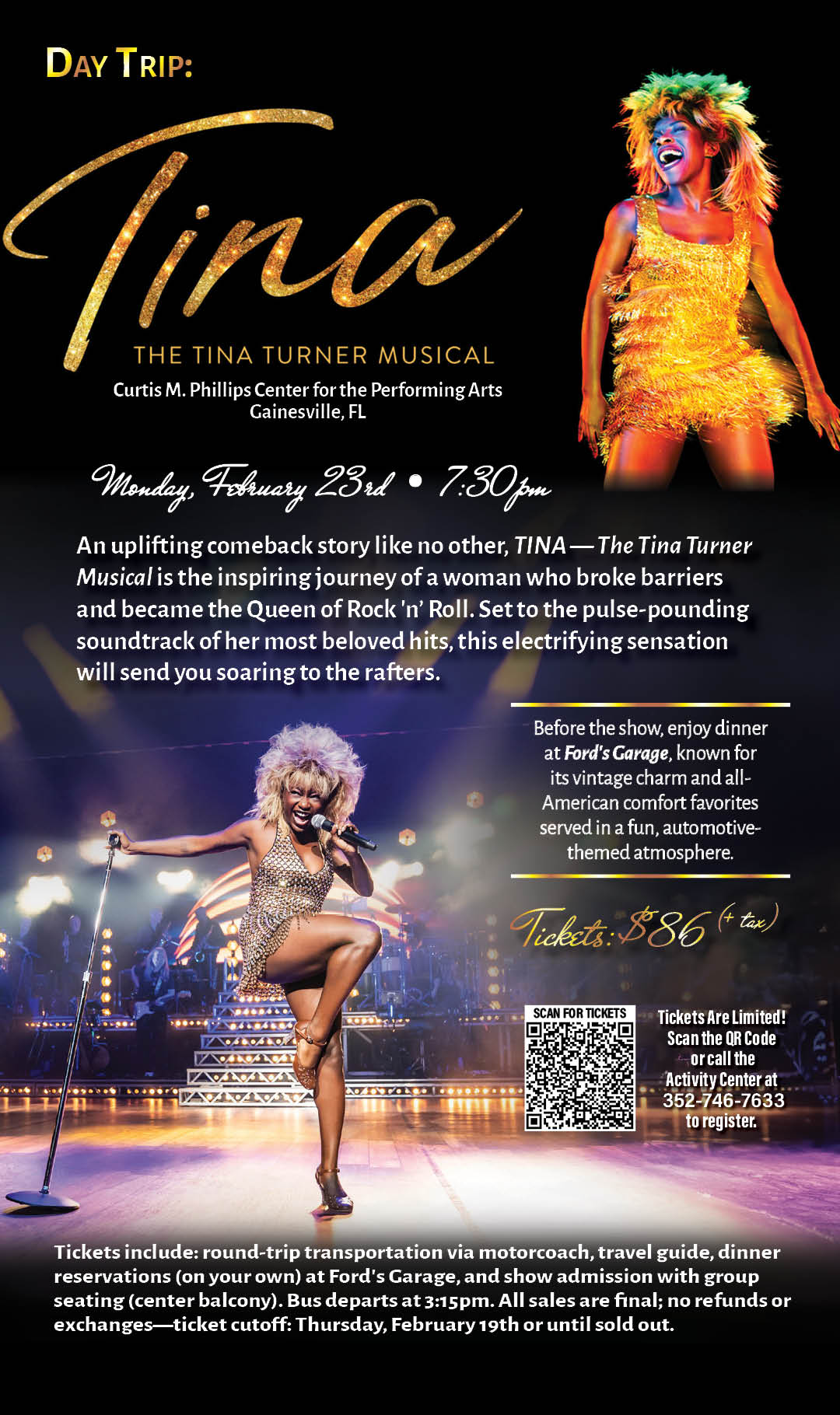 Day Trip Tina Turner Musical Feb 2026 Kiosk