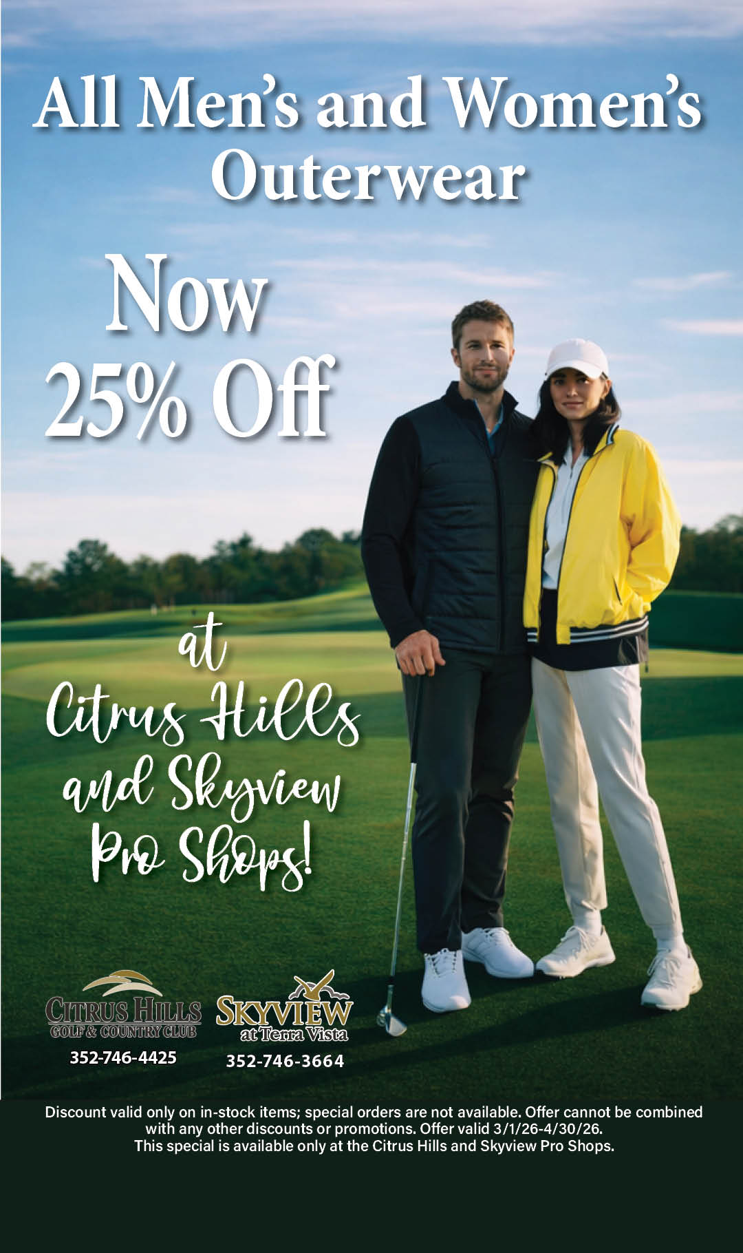 CH Mens and ladies Outerwear March 2026 kiosk