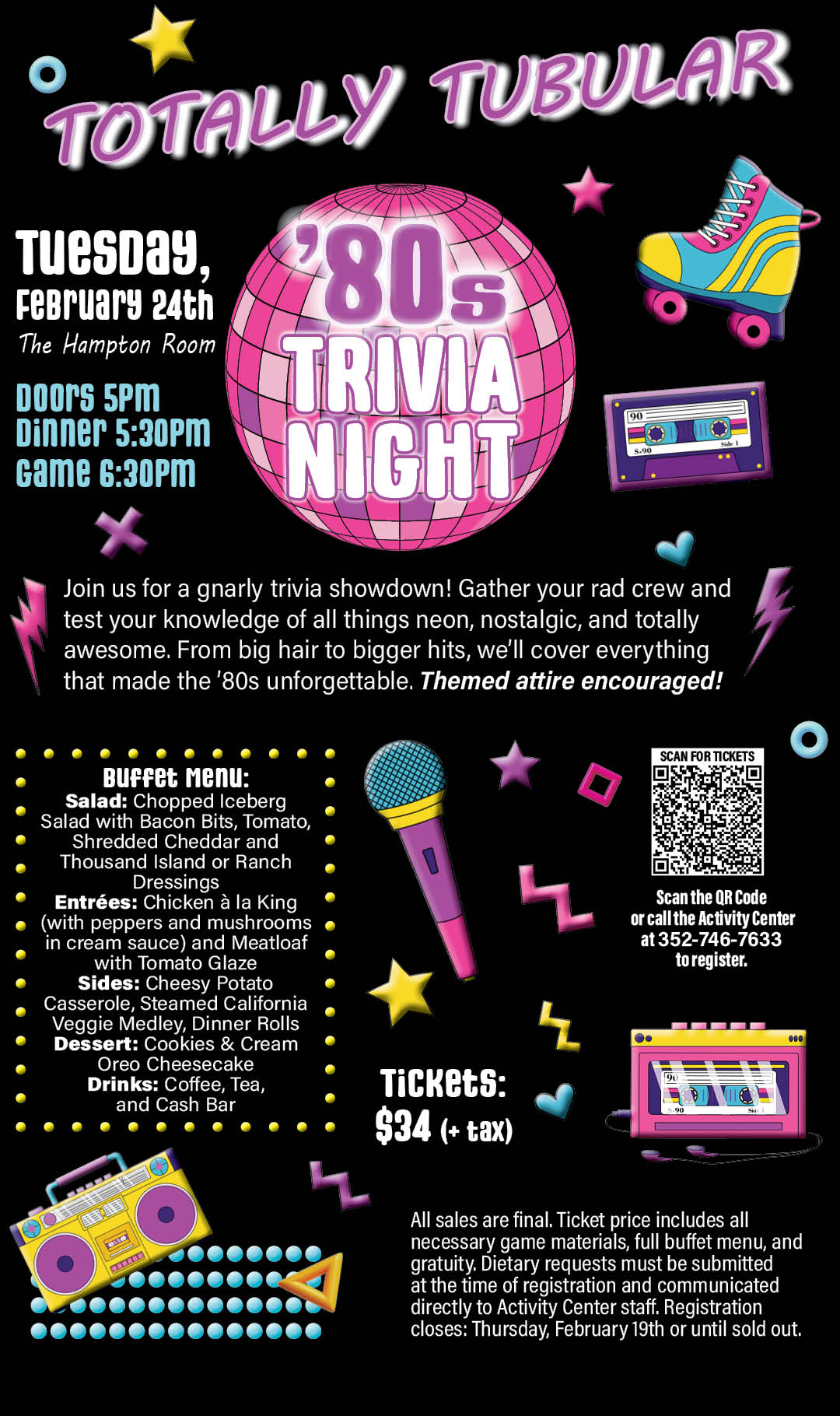 Trivia Night 80s Totally Tubular Feb 2026 Kiosk