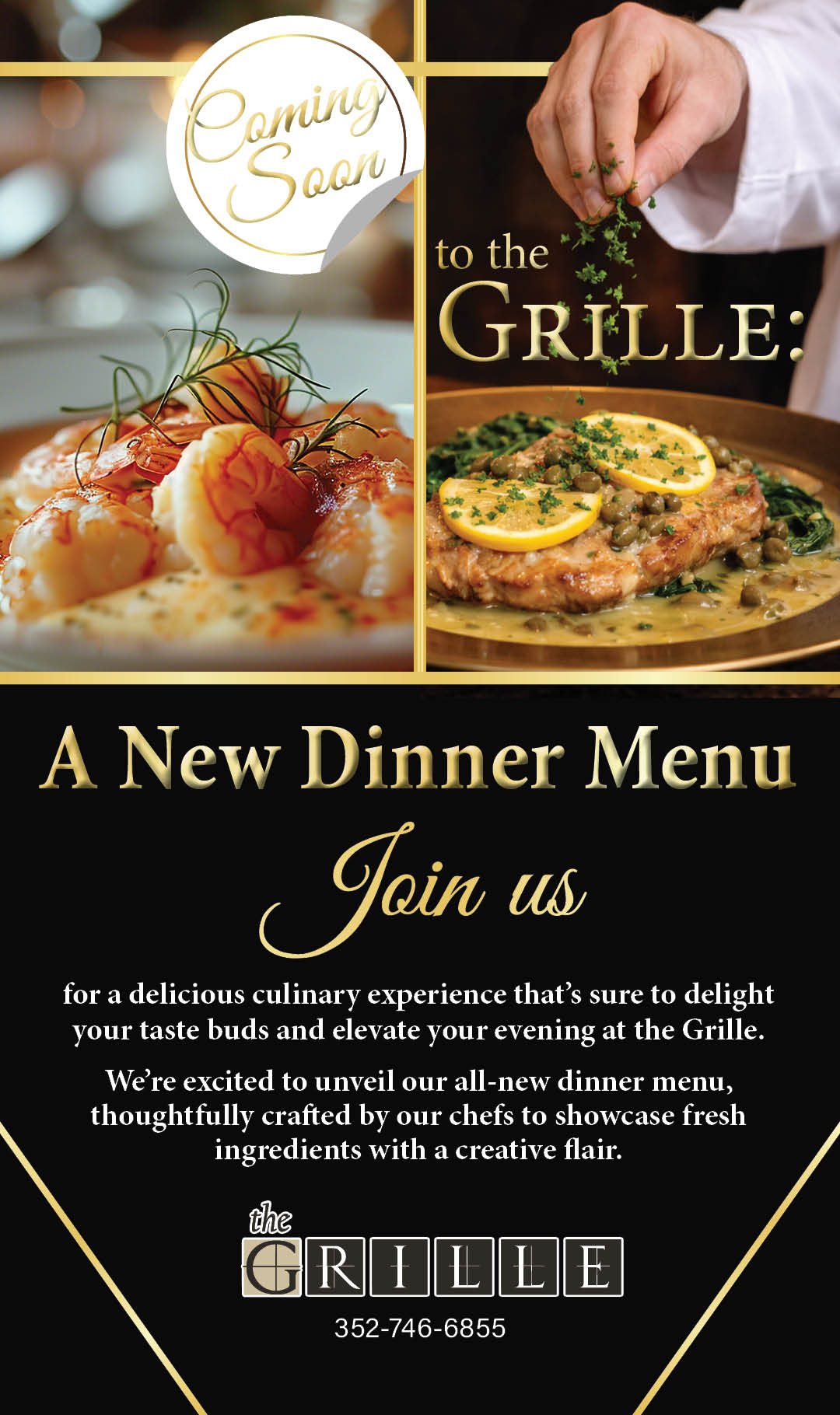 New Grille Dinner Menu March 2026 Kiosk
