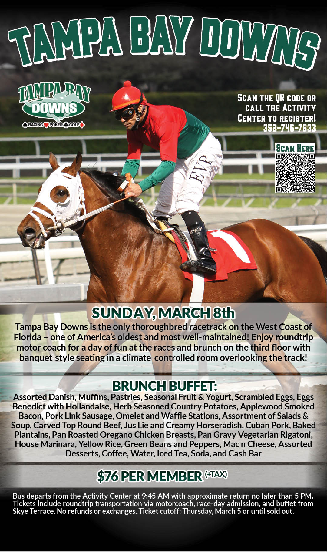 TB Downs Day Trip March 2026 Kiosk