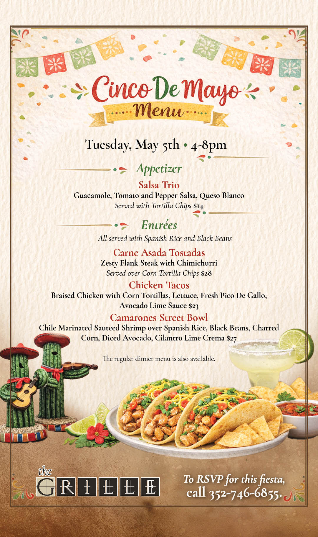 Cinco de Mayo at the Grille 2026 kiosk