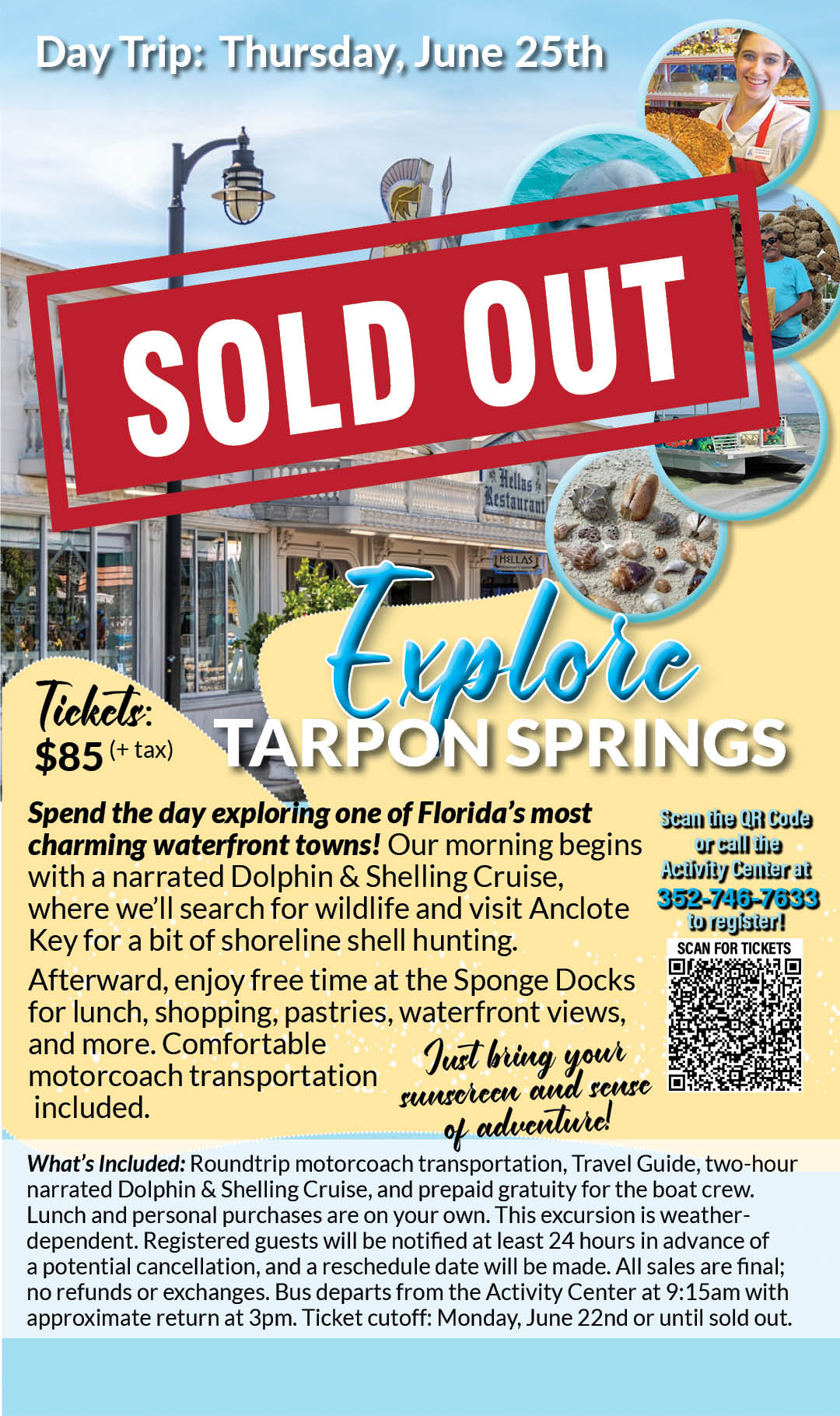 Day Trip Tarpon Springs June 2026 Kiosk SOLD OUT