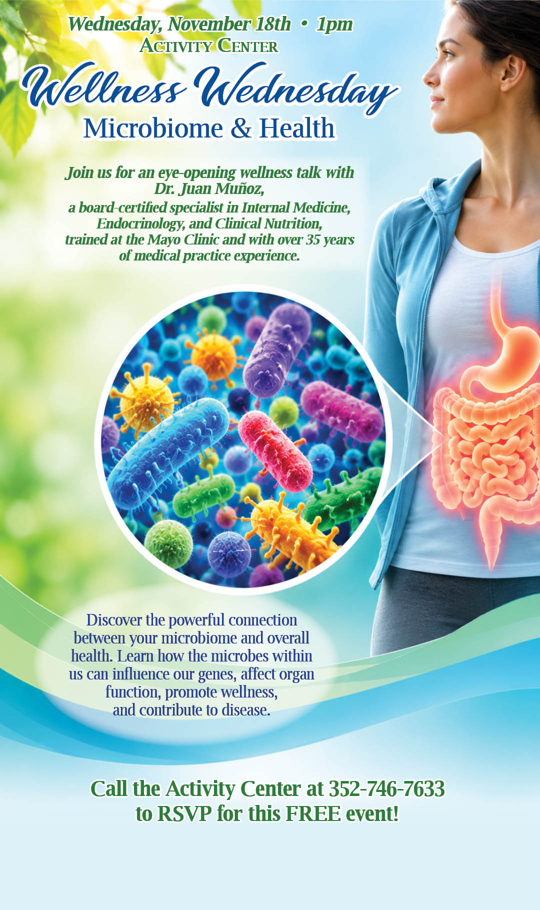 Nov 18 Wellness Wednesday-Microbiome & Health Nov 2026 kiosk