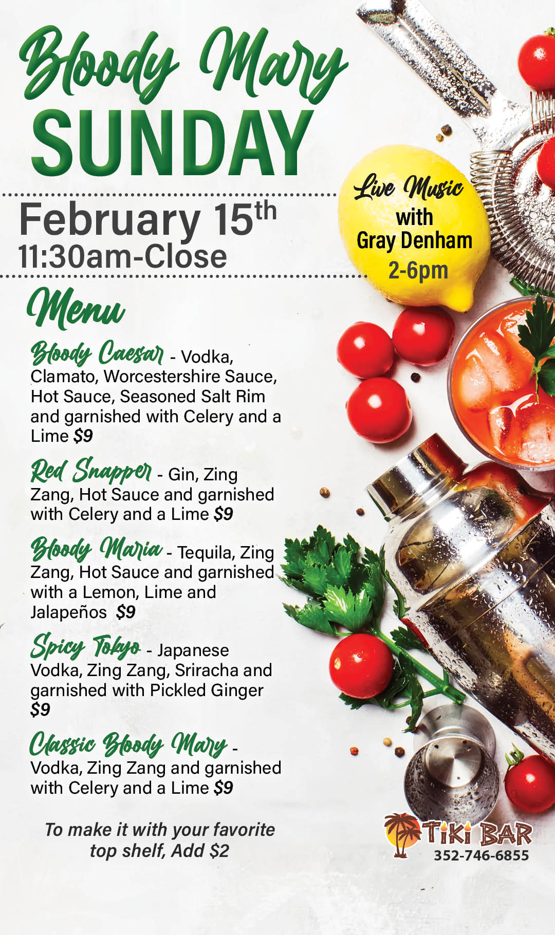 Bloody Mary Sunday Feb 2026 Kiosk