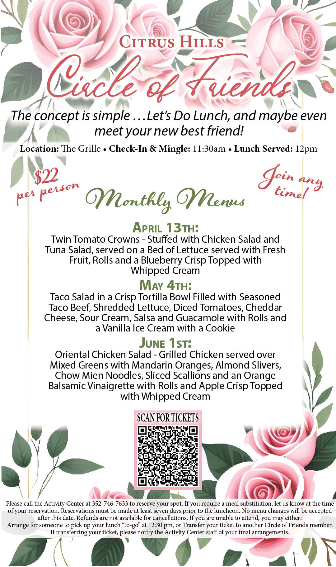 Circle of Friends April 2026 Kiosk