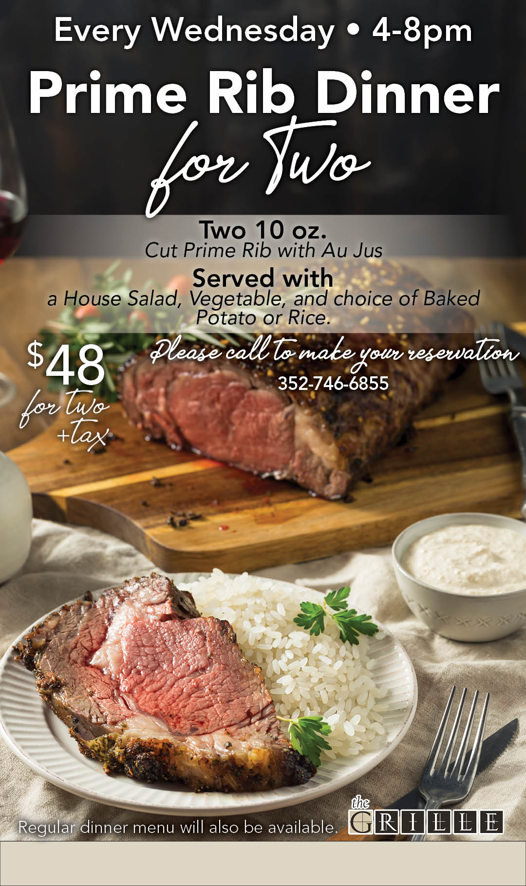 Prime Rib Dinner for 2 August 2026 Kiosk