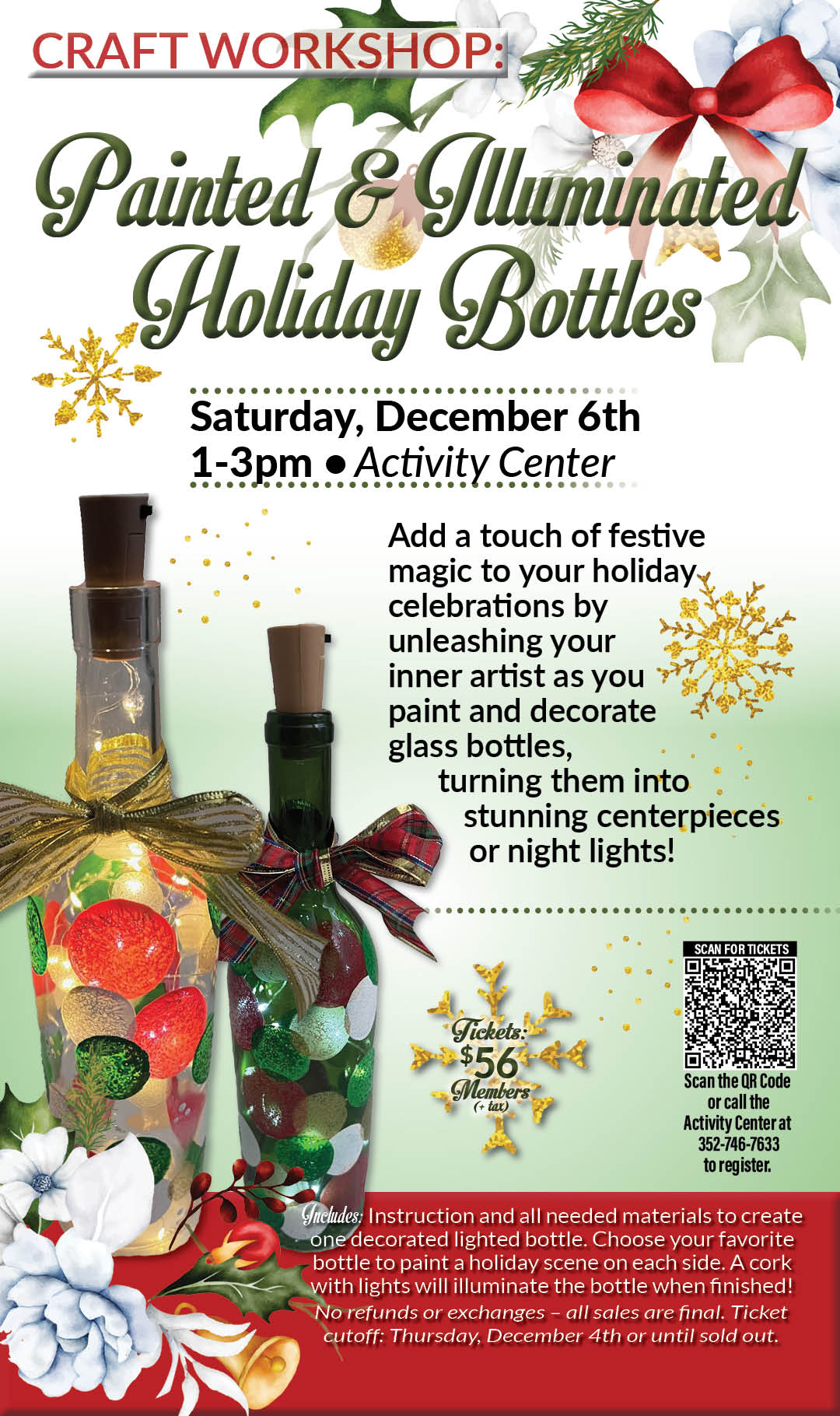 Painted Holiday Bottles Dec 2025 Kiosk