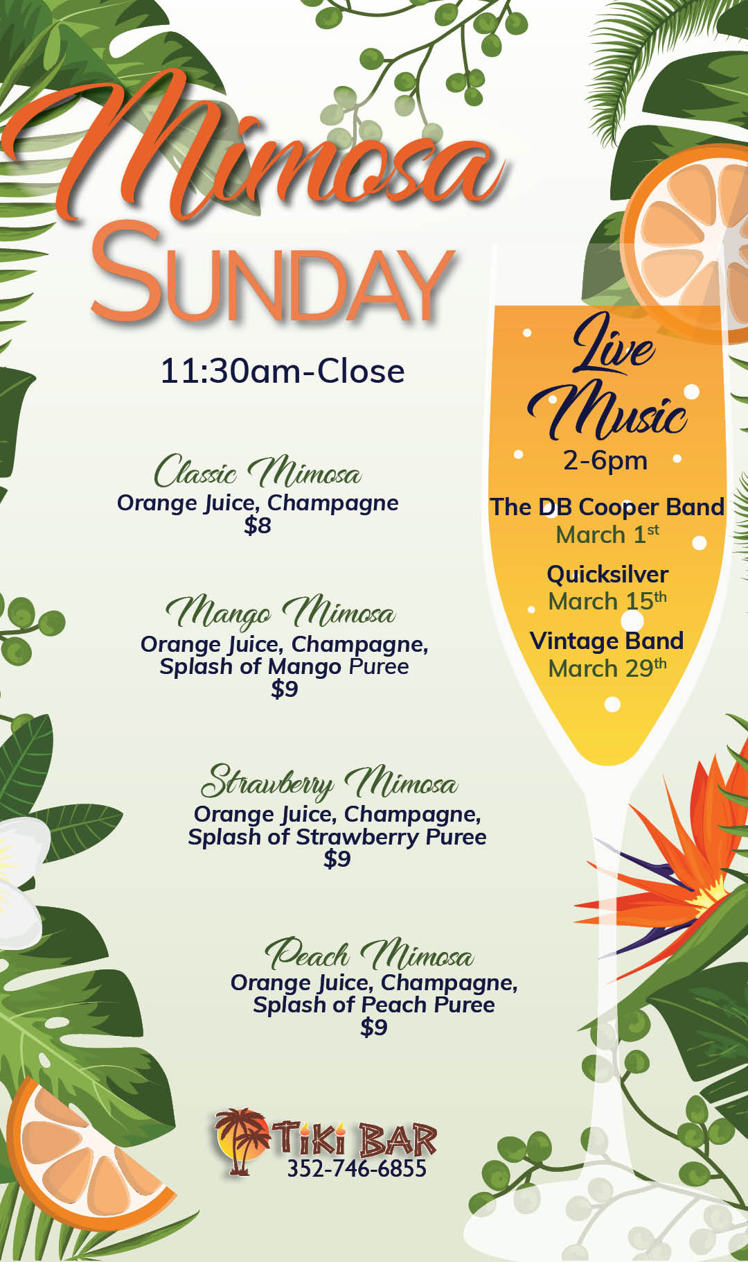 Mimosa Sundays March 2026 Kiosk 1