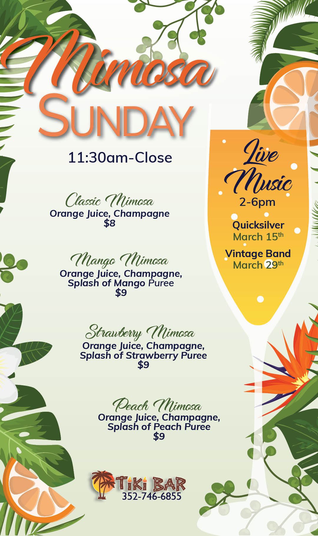 Mimosa Sundays March 2026 Kiosk 2