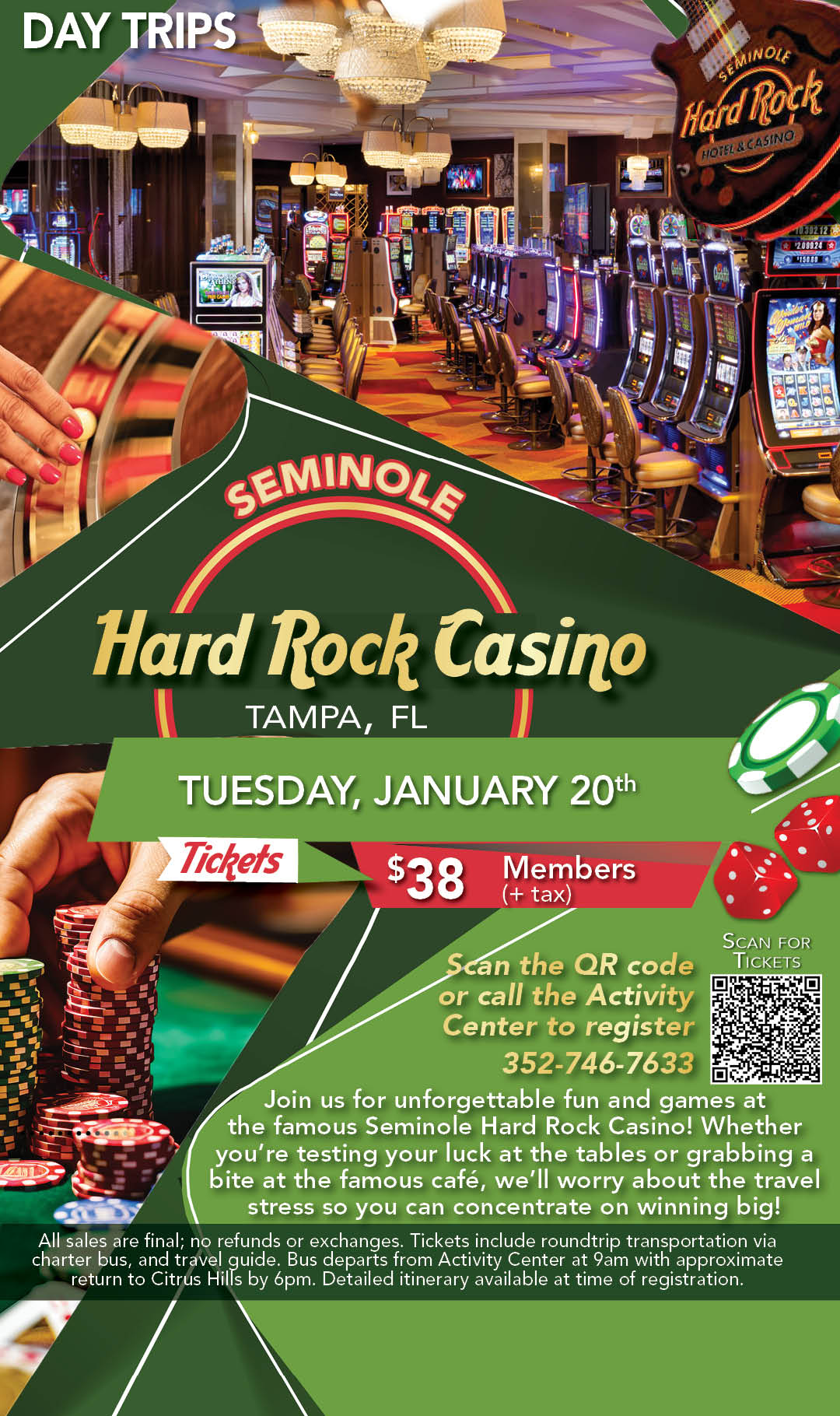 Hard Rock Casino Day Trip Jan 2026 Kiosk