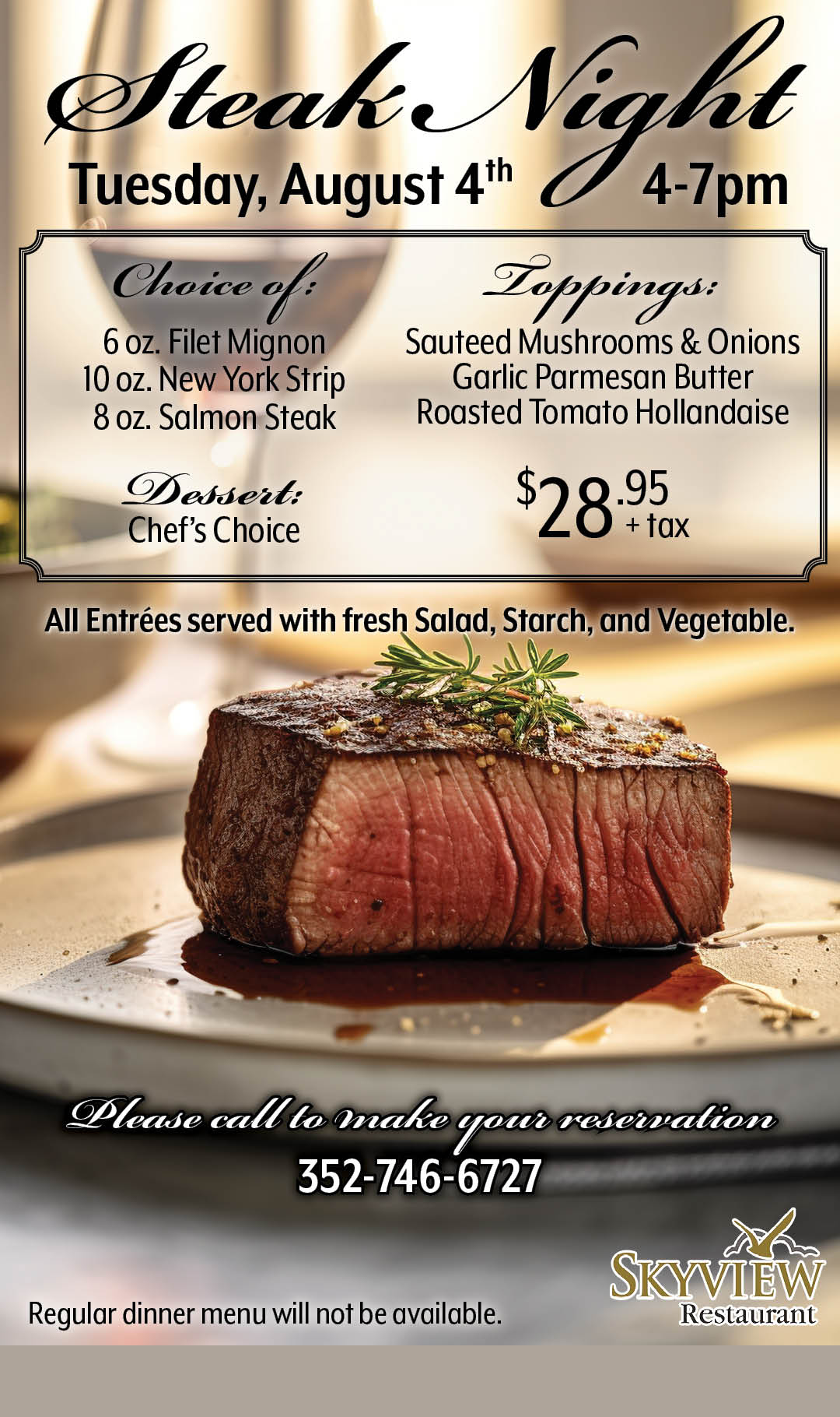 Steak Night Aug 4 2026 Kiosk