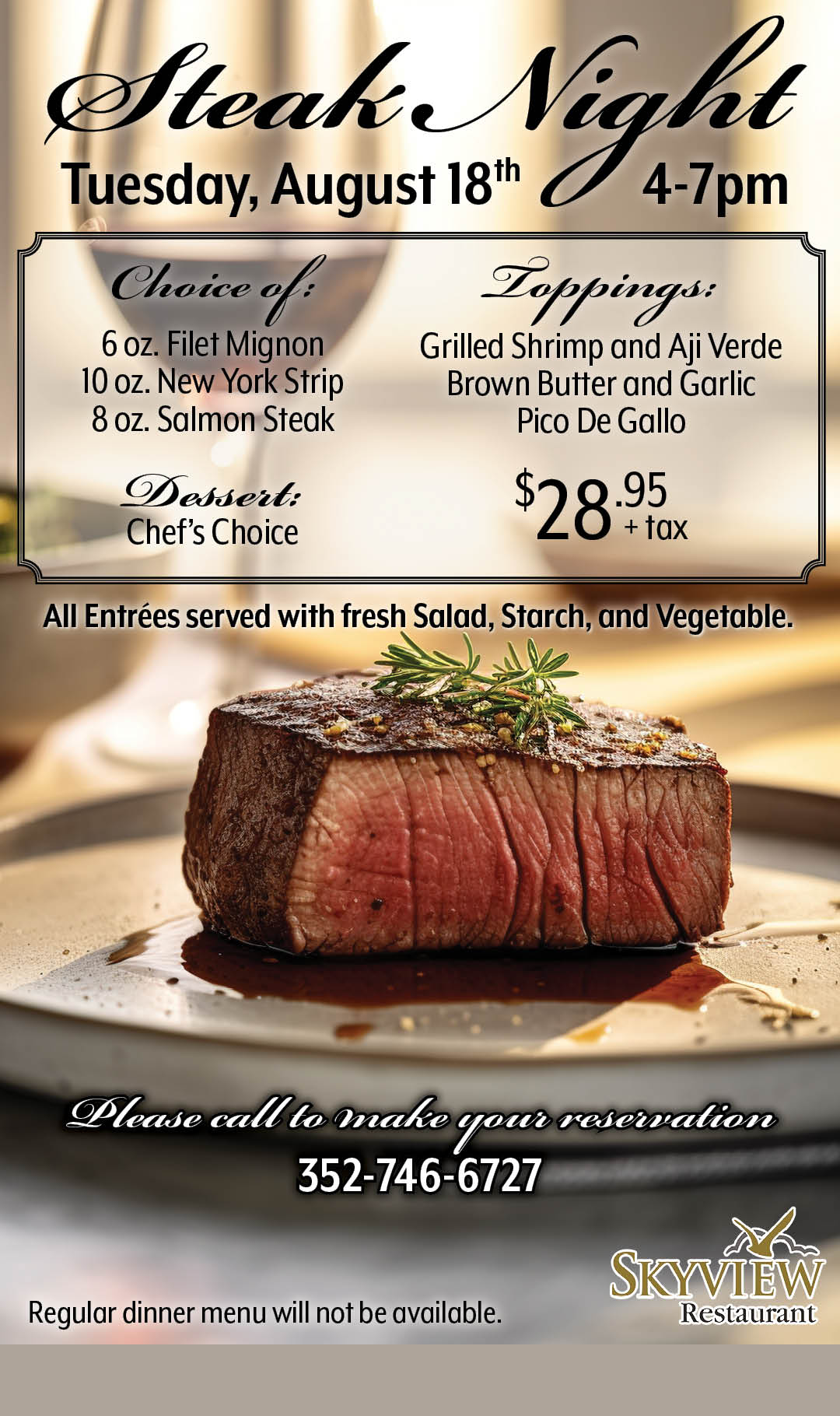 Steak Night Aug 18 2026 Kiosk