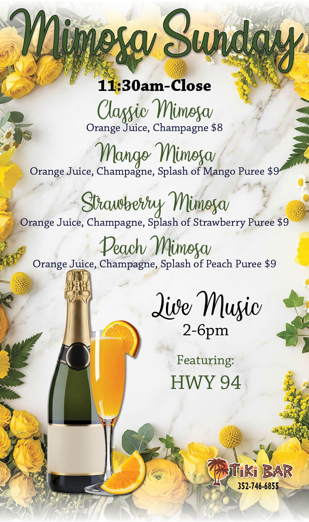 Mimosa Sunday April 2026 Kiosk