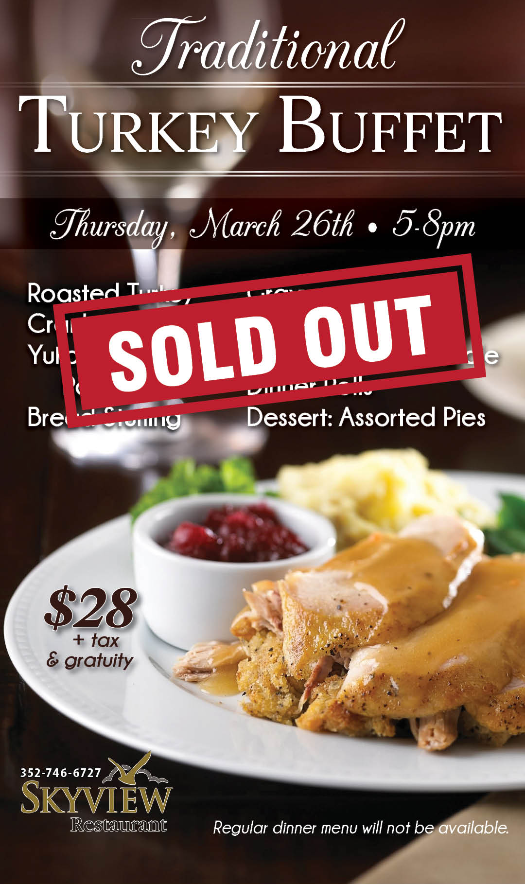 Turkey Buffet March 2026 Kiosk SOLD OUT