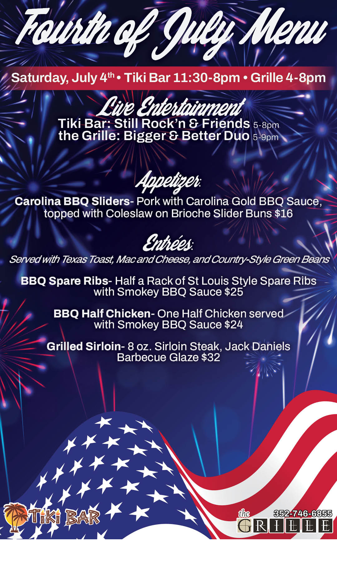 Tiki - Grille 4th of July Menu Kiosk