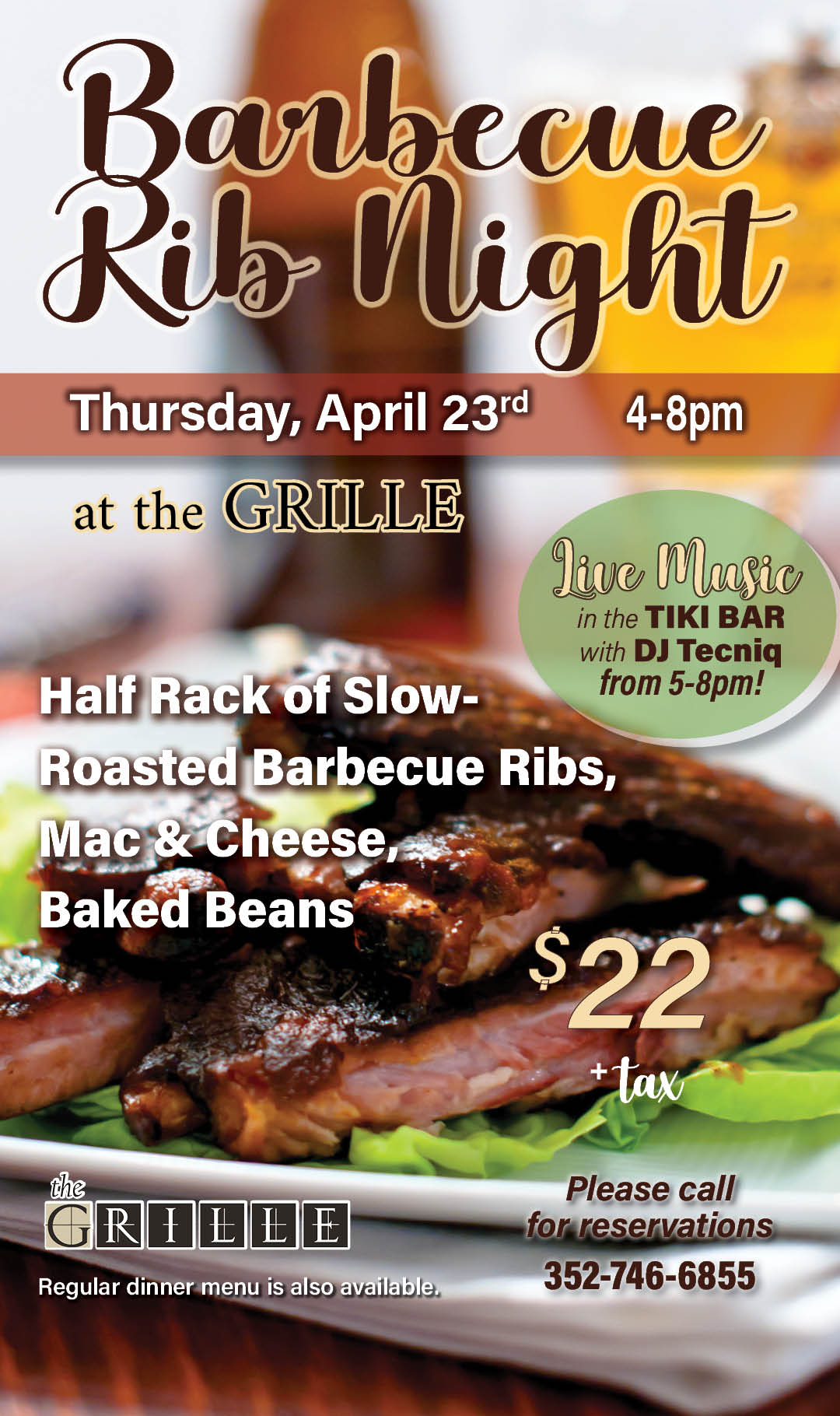 BBQ Rib Night April 2026 Kiosk