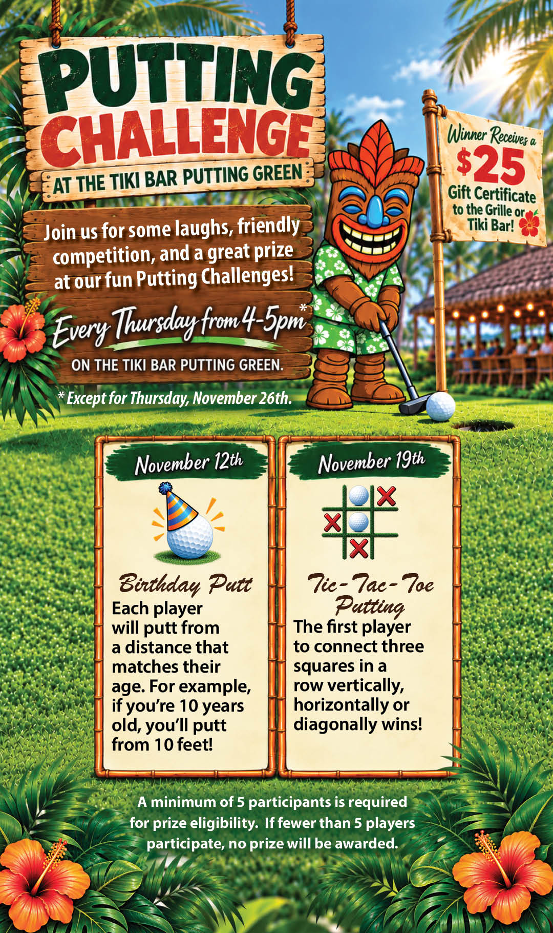 NEW Tiki Putting November 12 Kiosk