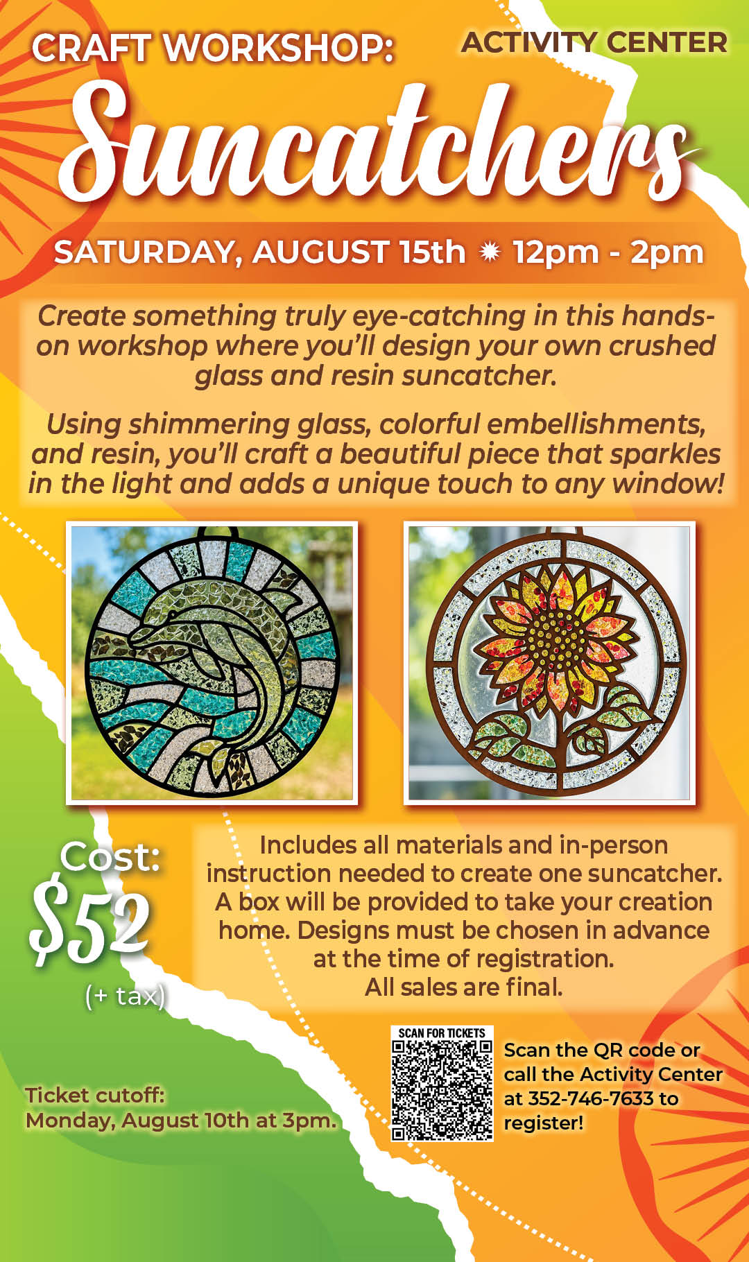 Suncatcher Craft Workshop August 2026 kiosk