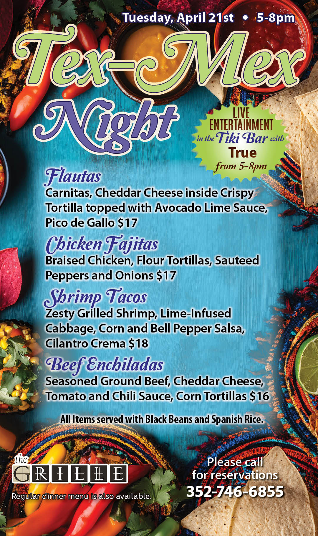 Tex-Mex Night April 2026 kiosk