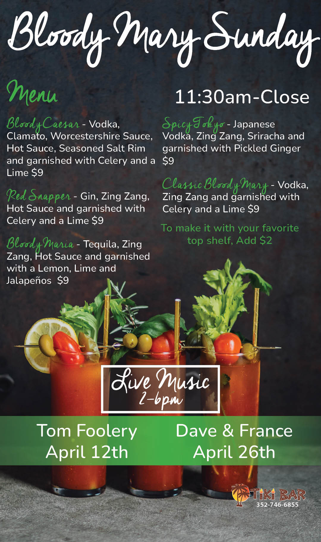 Blood Mary Sunday April 2026 Kiosk