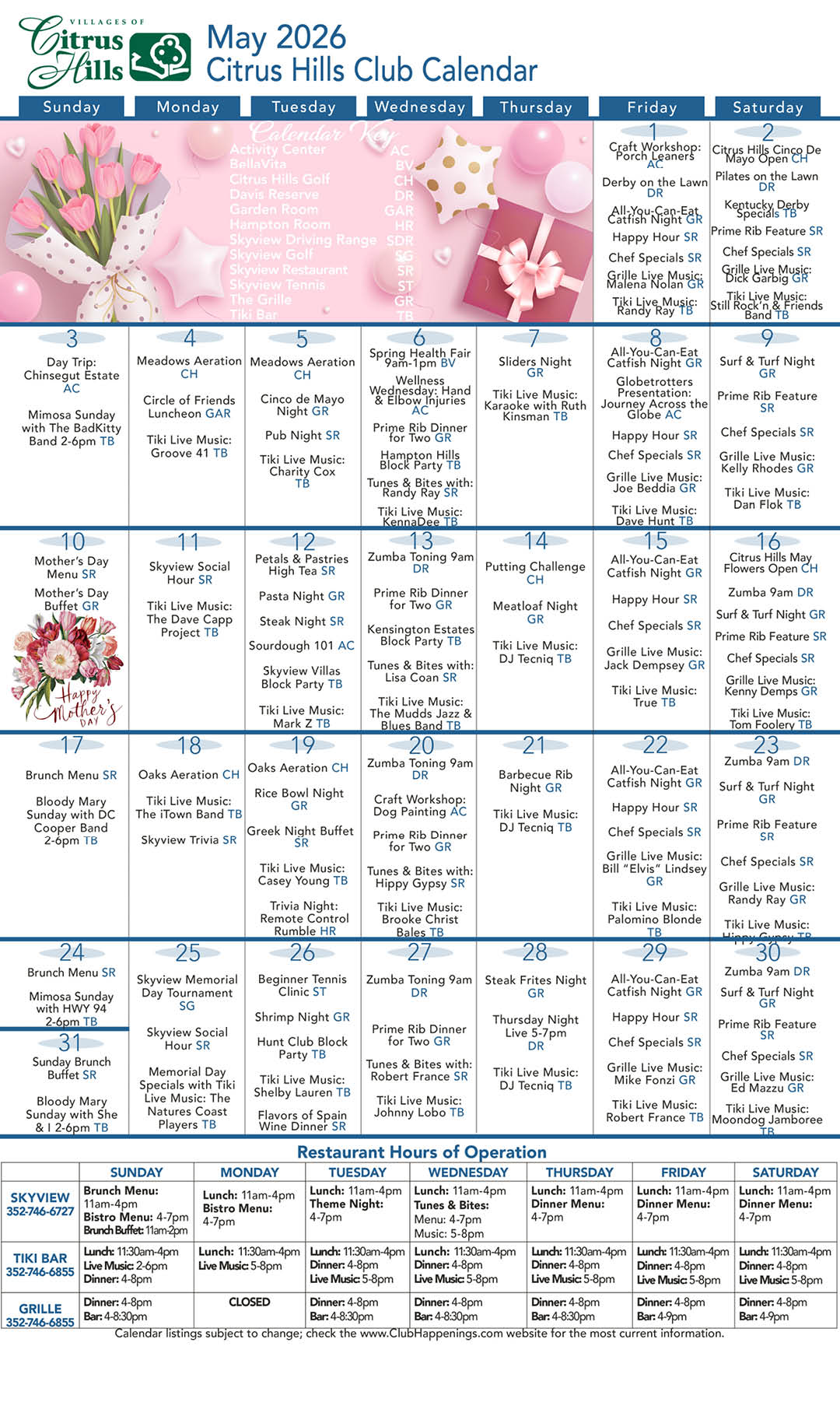 May 2026 Calendar kiosk
