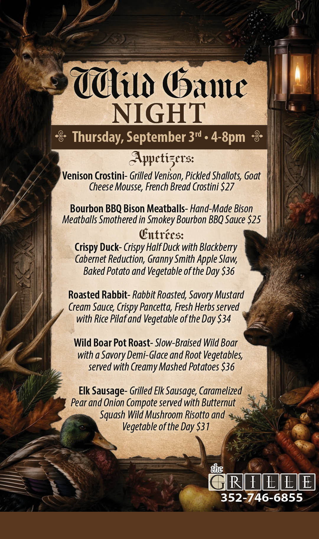 Wild Game Night Kiosk