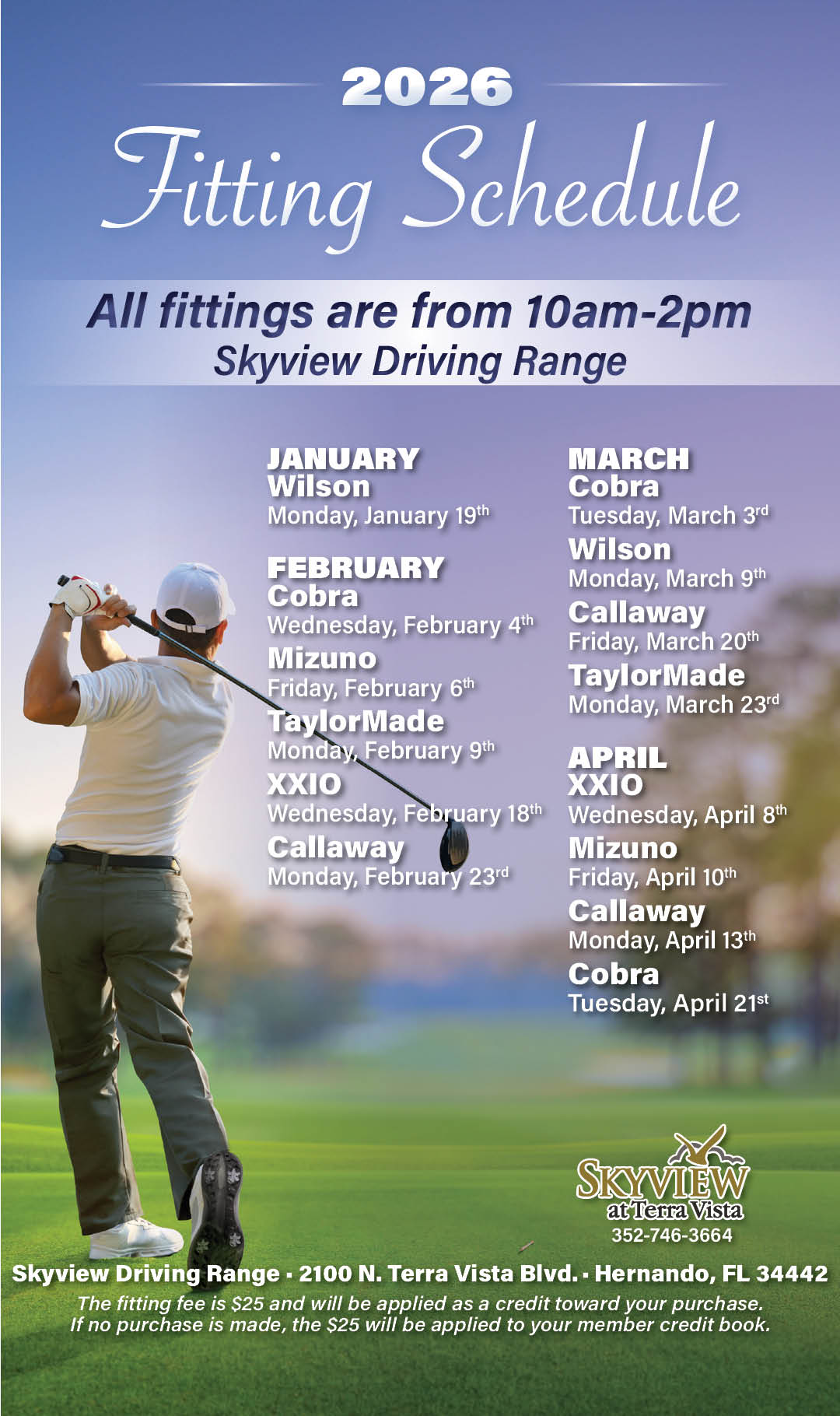 Fittings Jan-April 2026 Jan. 19 Kiosk