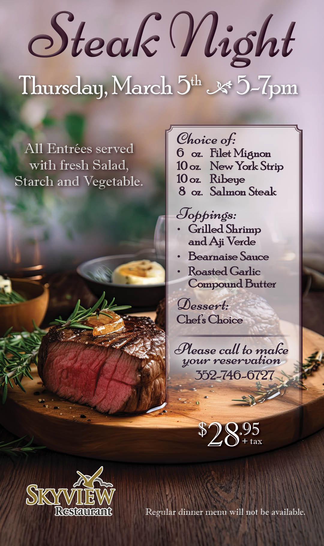 Steak Night Mar 5 2026 Kiosk