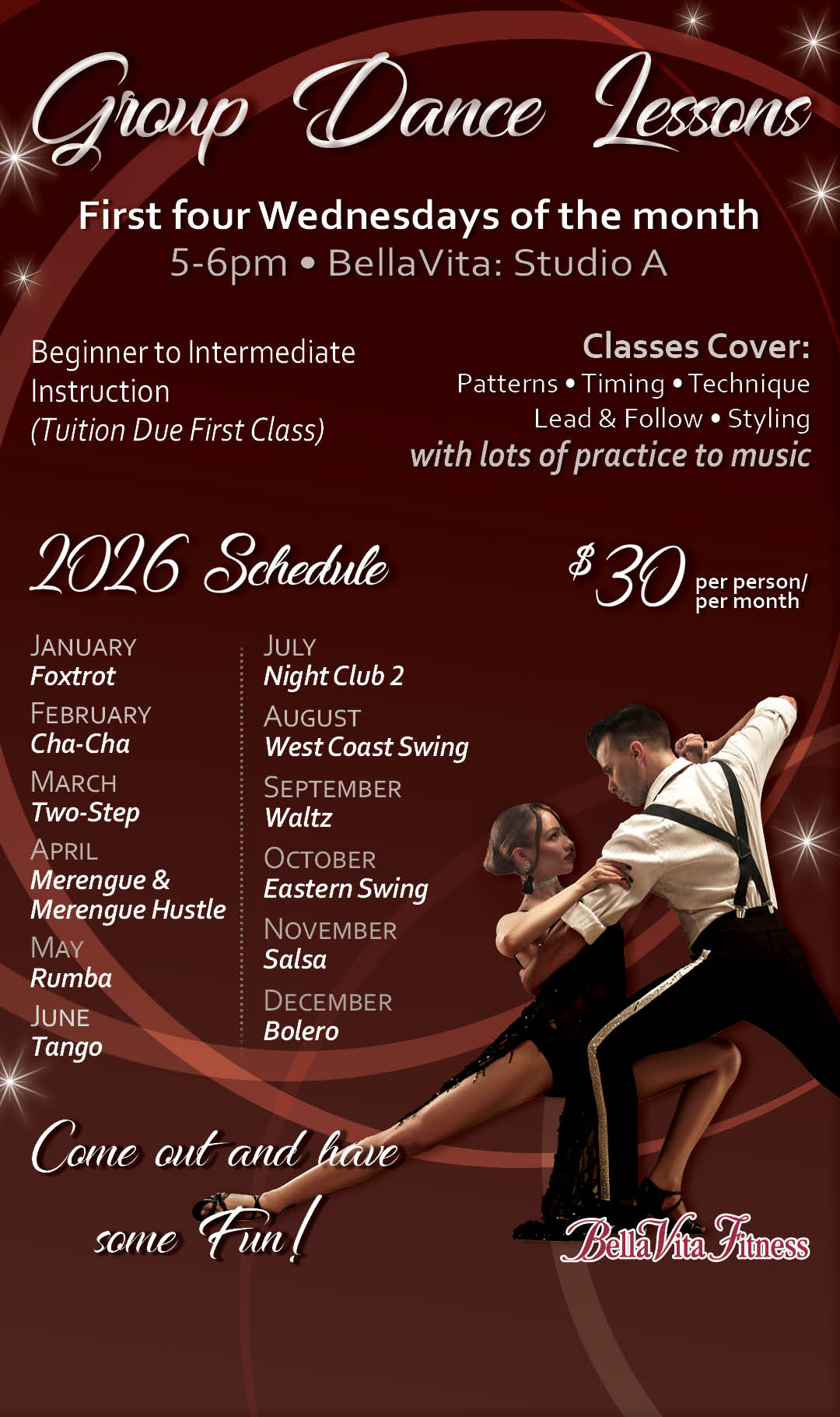Ballroom Dance Schedule 2026 Kiosk