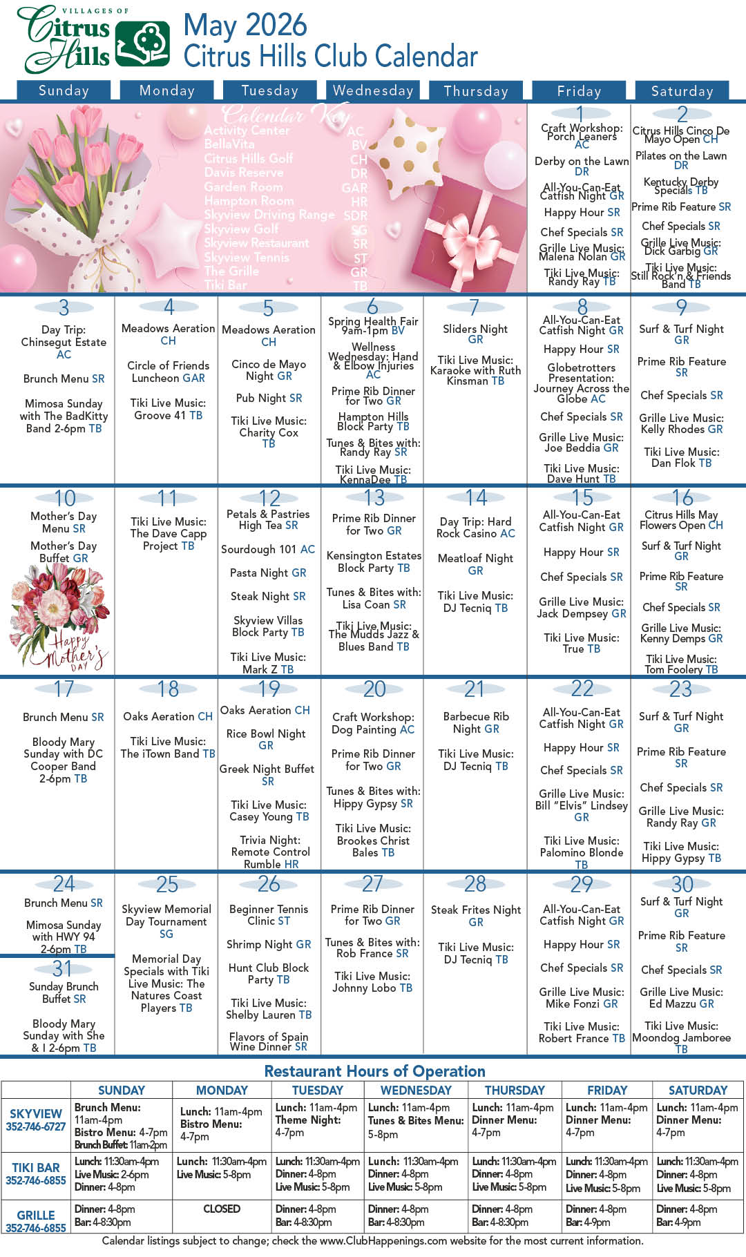 May 2026 Calendar kiosk