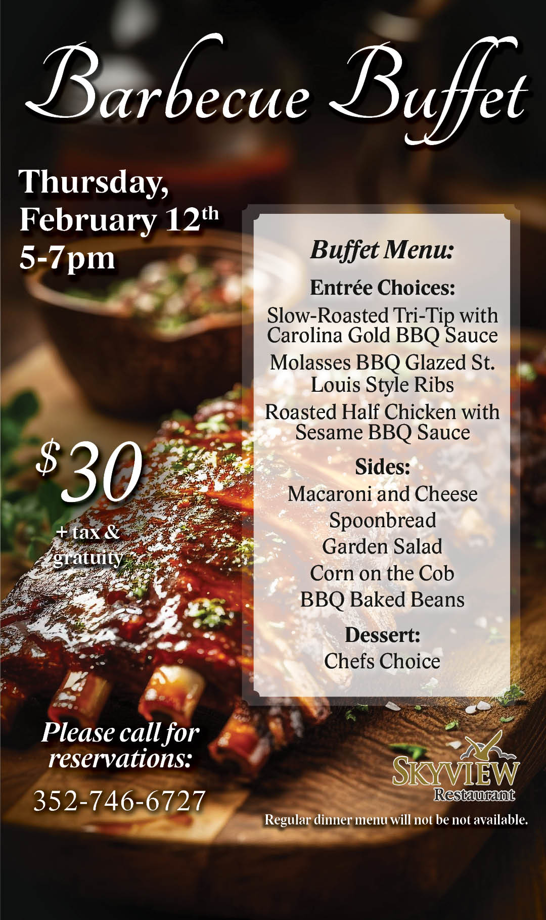 Skyview BBQ Buffet Feb 2026 Kiosk