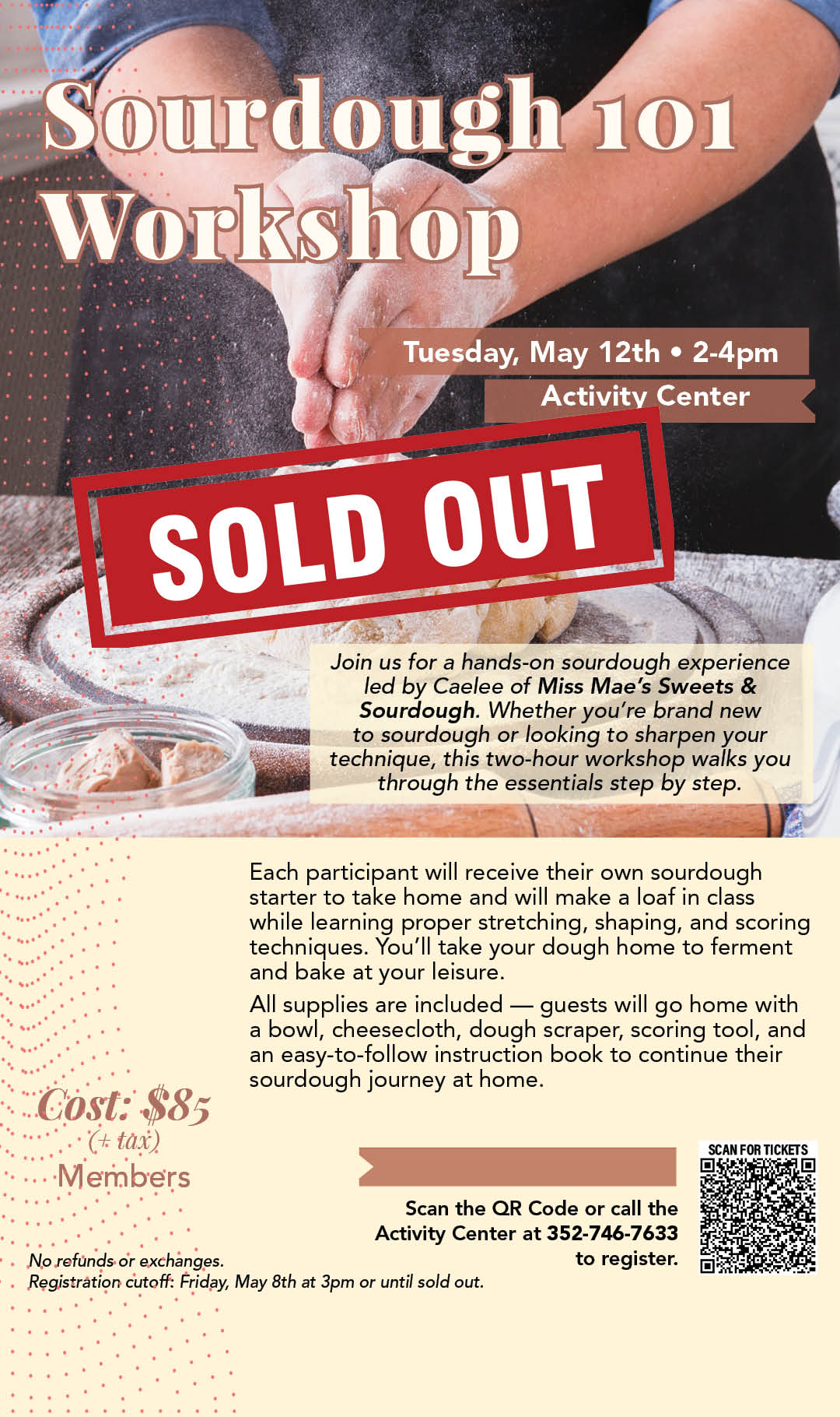 Sourdough 101 Workshop May 2026 kiosk SOLD OUT