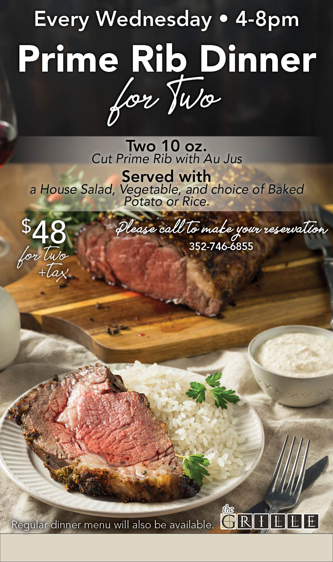 Prime Rib Dinner for 2 July 2026 Kiosk