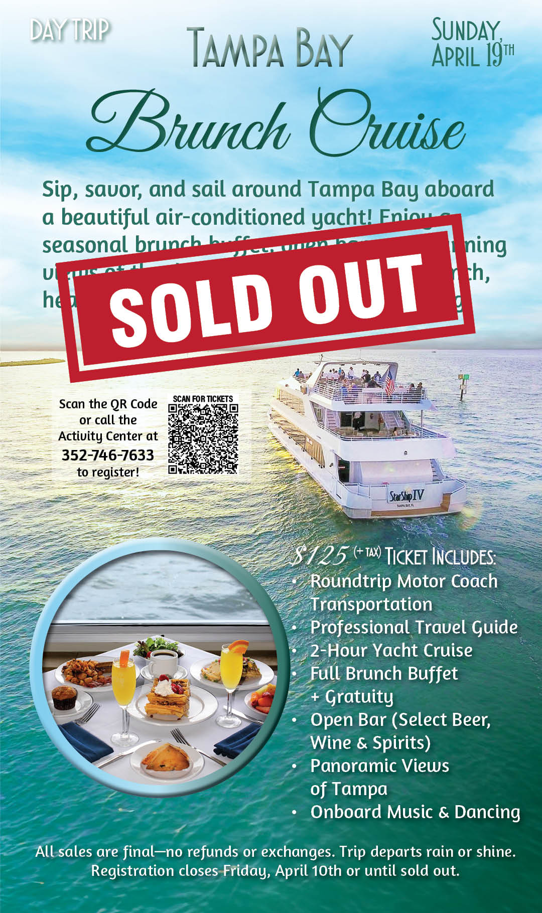 Day Trip Tampa Bay Brunch Cruise April 2026 Kiosk` SOLD OUT