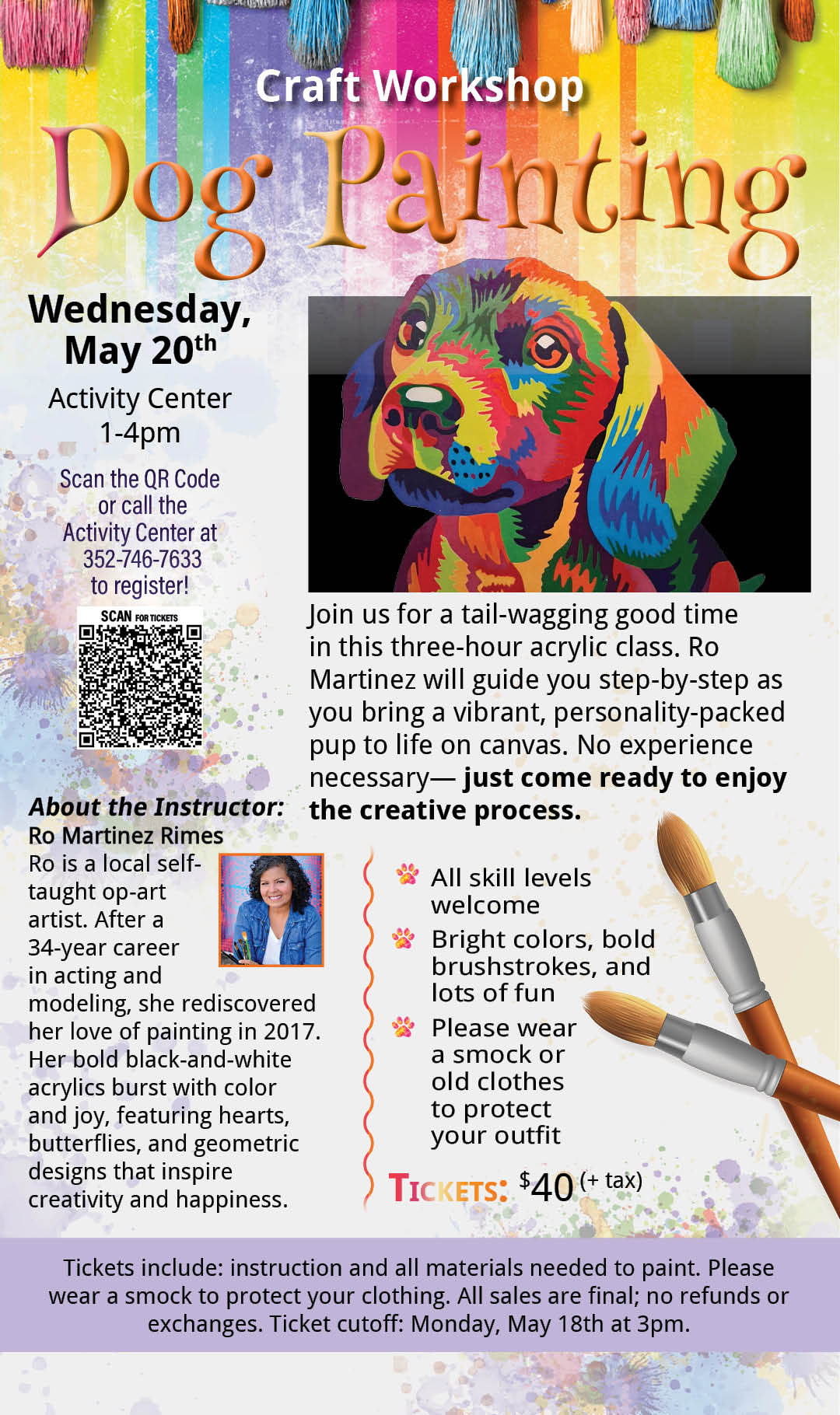 Dog Painting Craft Workshop May 2026 kiosk